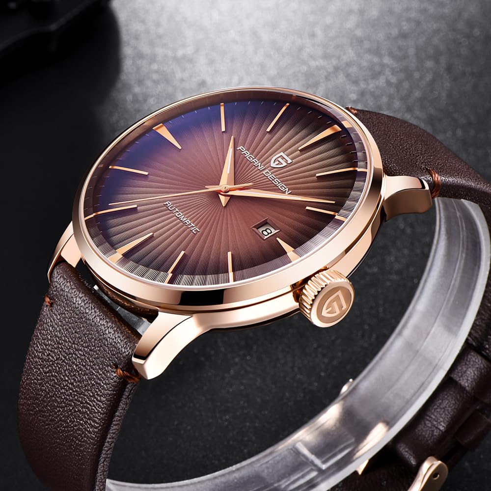 Pagani Design PD2770 Fashion Herren Automatik Mechanische Uhr Edelstahl Wasserdicht Lederband Einfache Business Sport Armbanduhren
