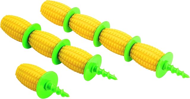 Kuhn Rikon 21400 8 Piece Corn Holder Set, Yellow/Green, Plastic