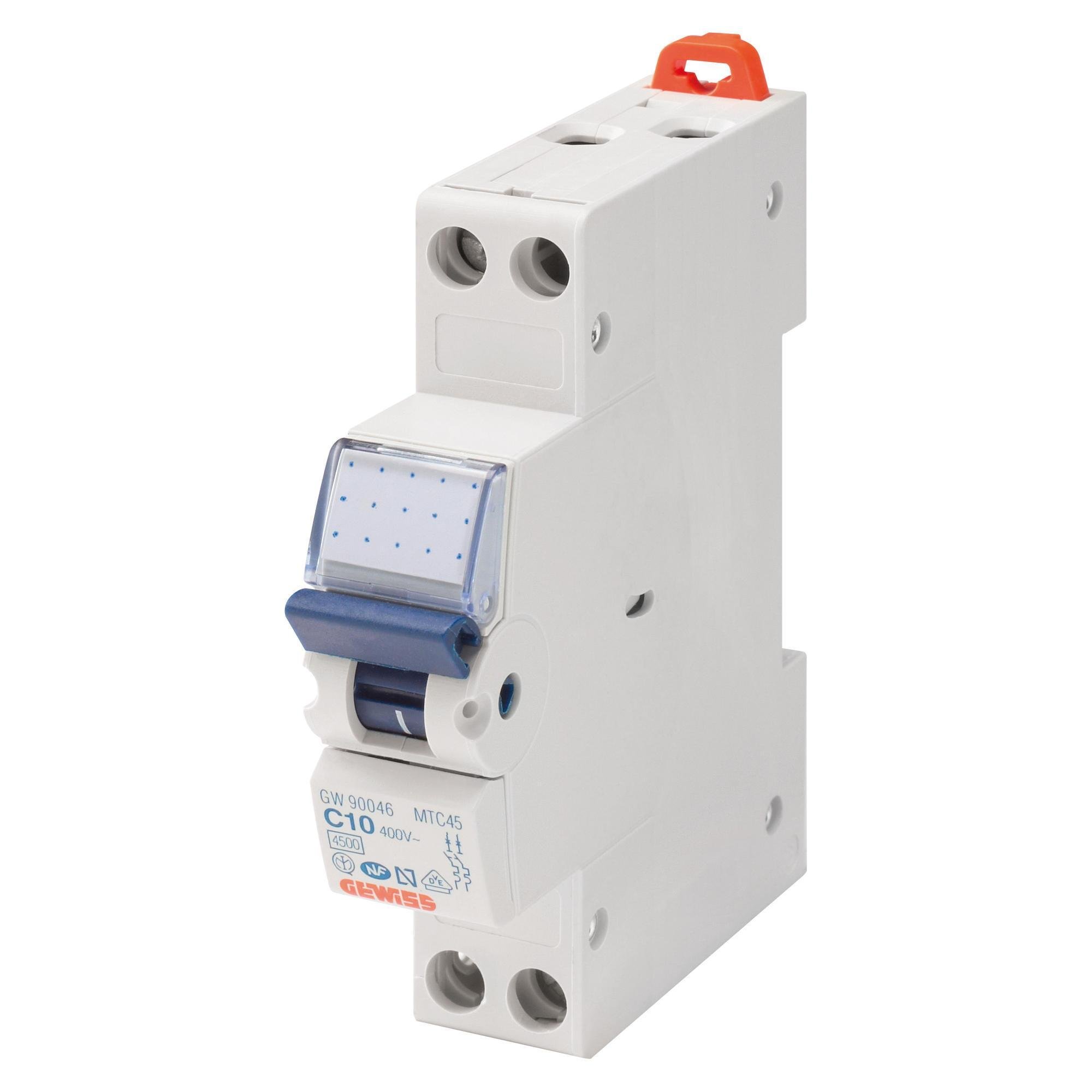 Gewiss mtc 45 - Interruptor magnetico compuerta 1 polo+neutro c25 4,5ka 1 módulo