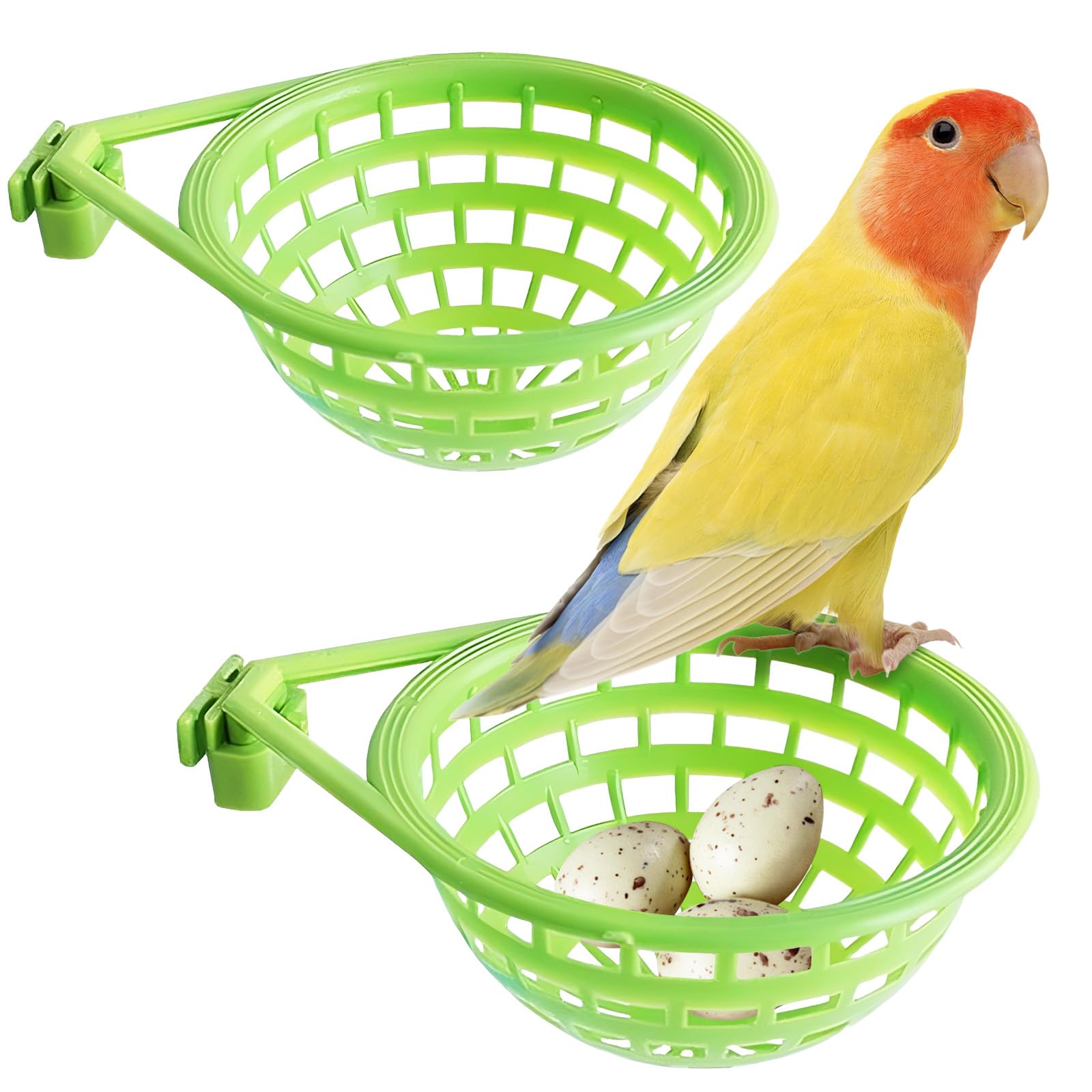LATRAT Lot de 2 cages à suspendre en plastique pour canaris, perroquet, canaris, pigeon (petit)