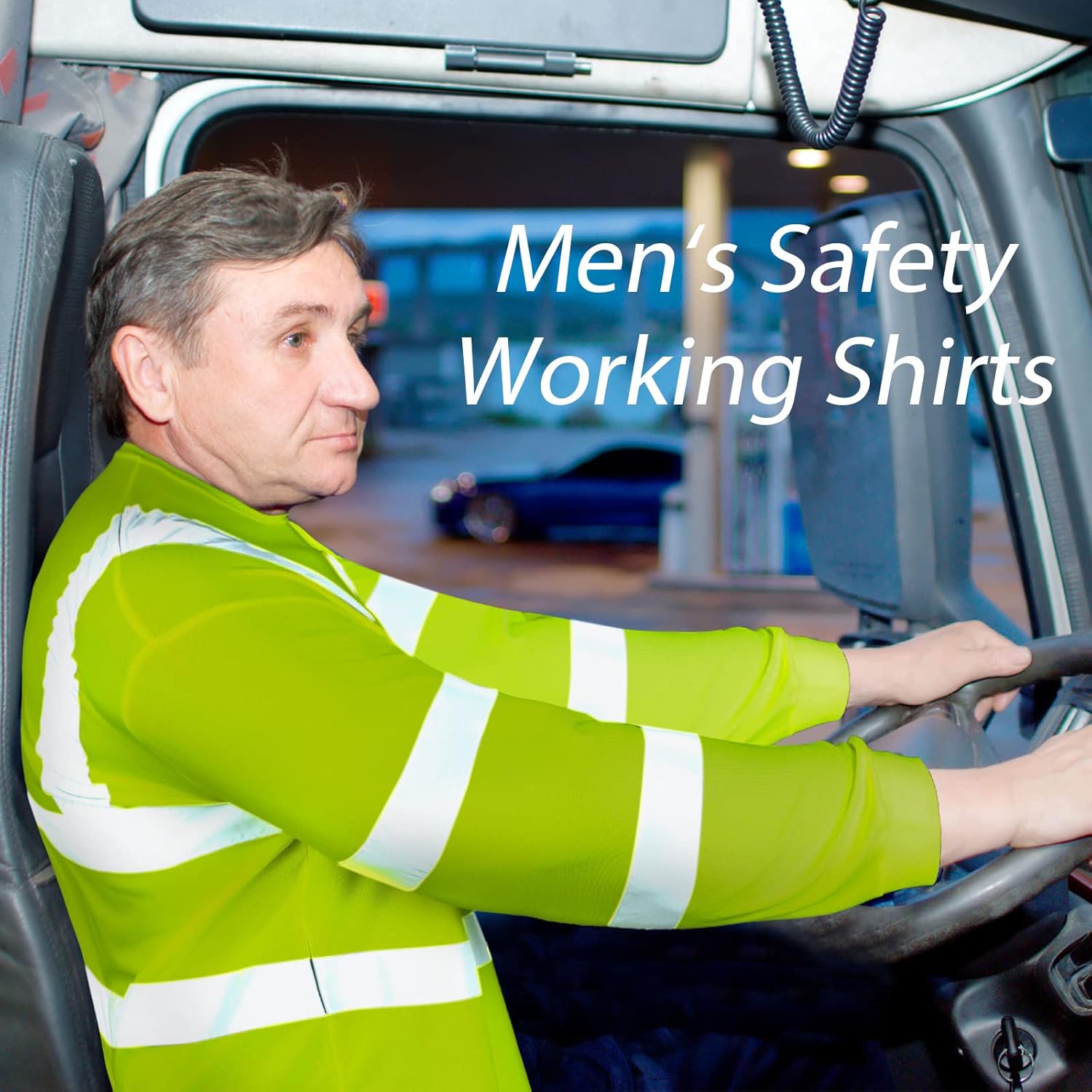 6 Packs XL Size High Visibility Safety Shirts Reflective Men's Long Sleeve T Shirt Yellow Breathable Unisex Safety Workwear with Front Packet for Work Cycling Runner Surveyor Guard Construction - Image 7