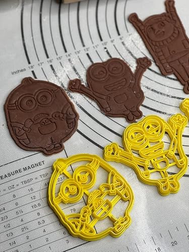 Miniatura 5 de Juego de 5 cortadores y moldes de galletas Gru Bob, Kevin, Stuart, Otto de alta calidad, producidos por 3D Kitchen Art