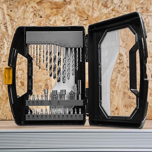 Miniatura 3 de JCB Tools - Juego de taladro y puntas de destornillador de 40 piezas  Metal, mampostería, brocas de madera, puntas de destornillador y enchufes