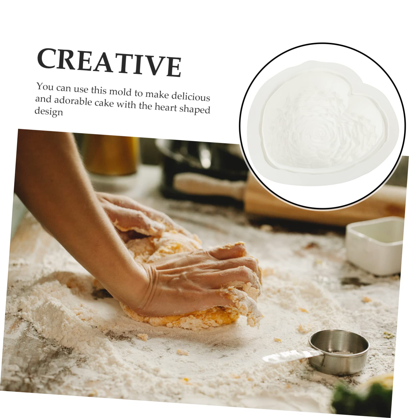 ABOOFAN 3 Pièces Moule à gâteau coeur moule chien cocotte avec couvercle en forme de moule gateau coeur patisserie accessoire moule à gâteau en silicone Moule coeur Gel de silice blanche
