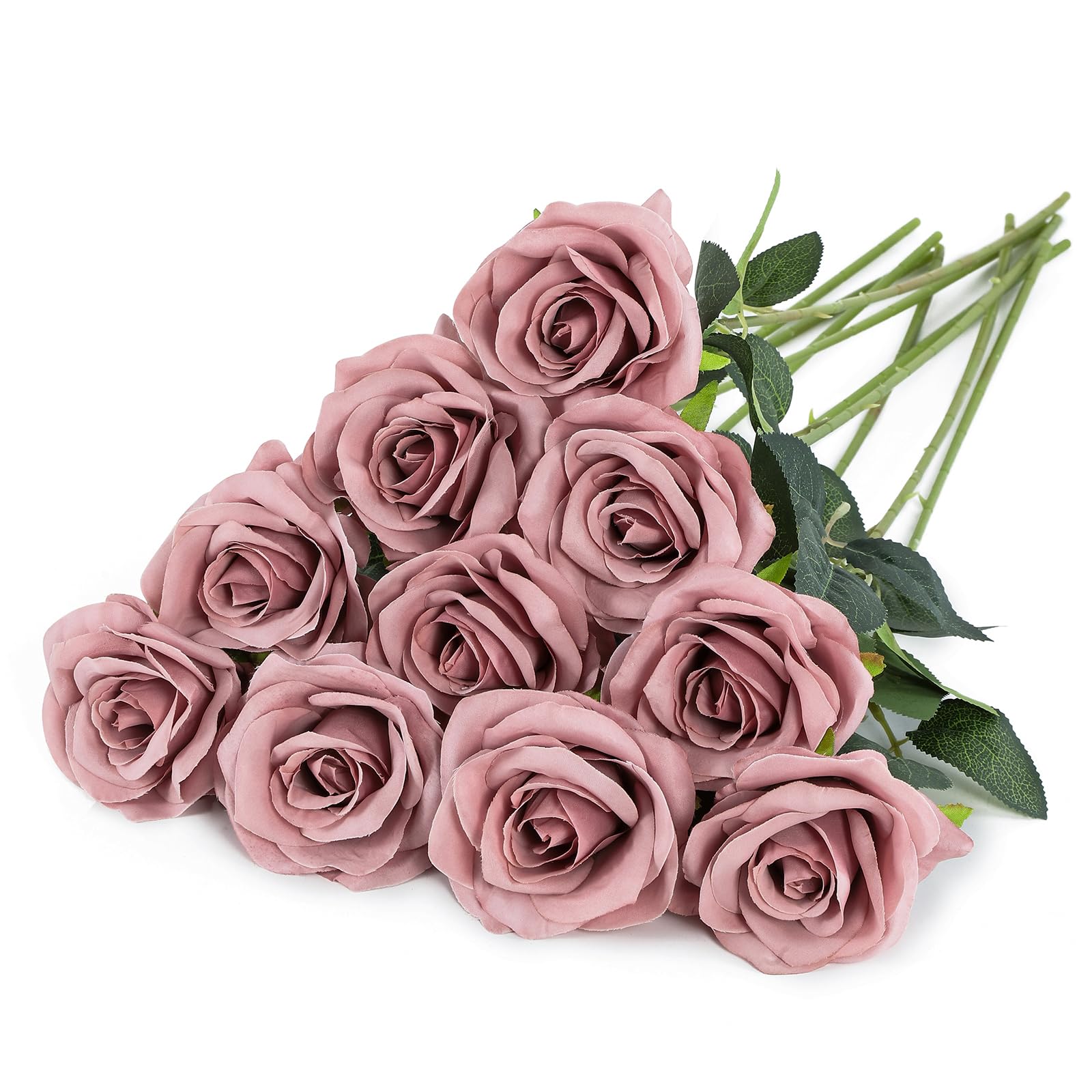 10Pcs Artificial Roses Faux Flowers Single Stem for DIY Home Wedding Decor — image 1