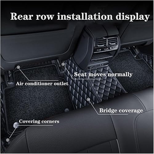 Miniatura 5 de Tapete de piso de coche compatible con Volvo V70 Xc60 V60 Xc90 S90 S60 V40 C30 C70 S80 V90 Xc40 Xc70 almohadilla de cuero para pies (color marrón