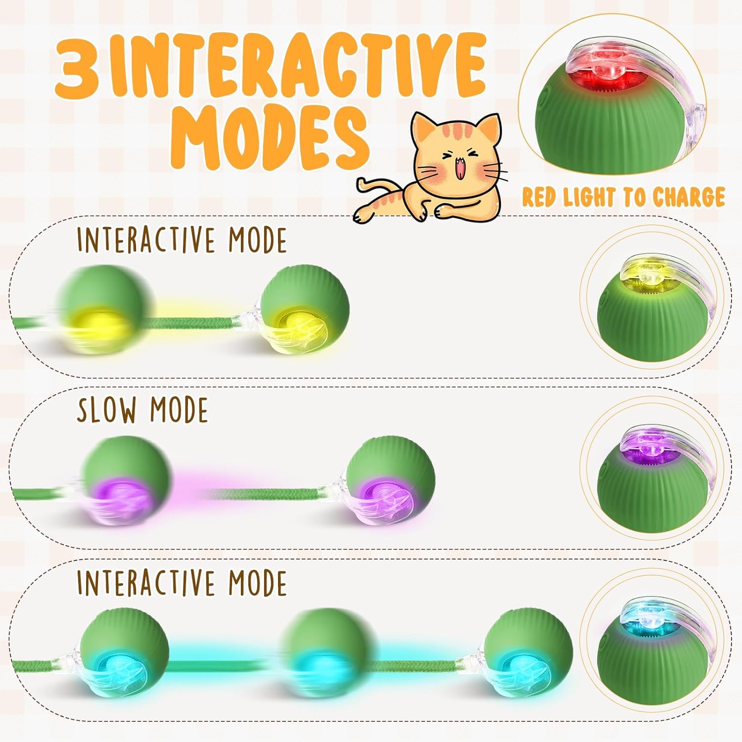 JinRui-T 2 PCS Active Rolling Ball with Tail for Dogs,Chewie Rollie Pet Smart Chase Ball, Interactive Smart Cat Toy PetBall - Image 3