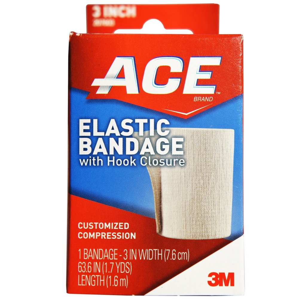 ACE - Vendaje elástico con cierre de gancho (3 pulgadas, 4 unidades)