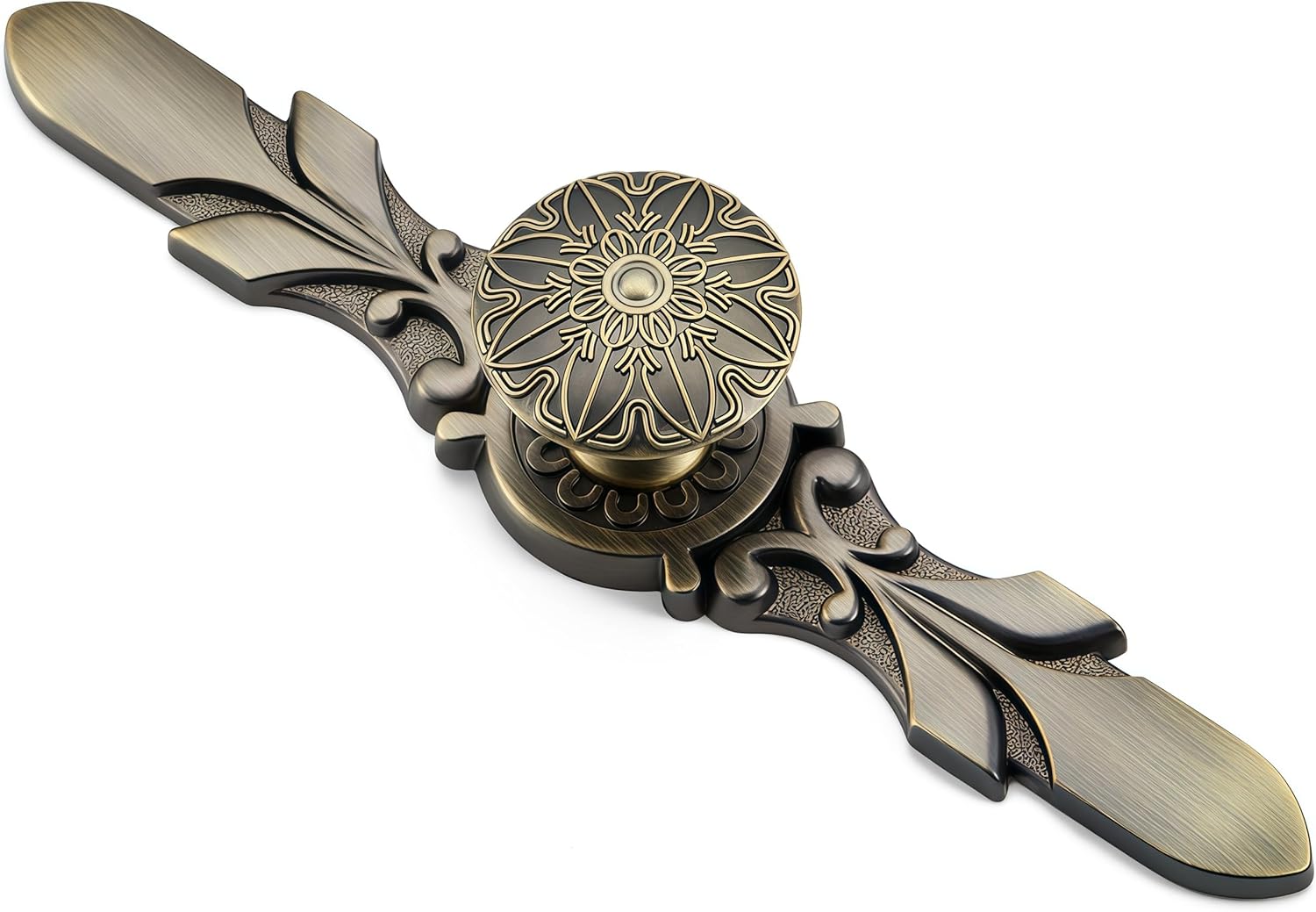 10 Pack Round Ivory White Gold Cabinet Knobs - 1.16 Knob & 5.8 Plate - Boho for House Furnitures Flower Desk