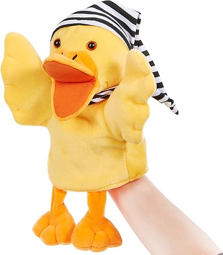 Miniatura 1 de SpecialYou Marioneta de mano de pato vívido juguete interactivo de peluche amarillo con boca movible marionetas de mano para niños de todas las