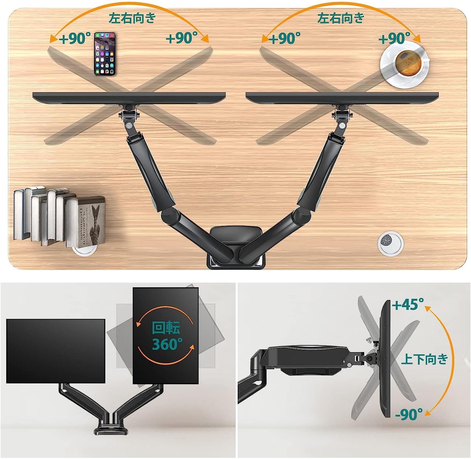 Amazon.co.jp: FTBOL モニターアーム デュアルモニターアーム lx