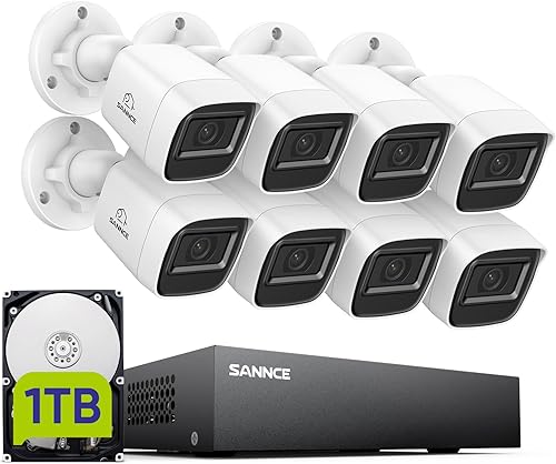 Miniatura 10 de SANNCE Sistema de cámara de seguridad DVR de 8 canales 1080P y 4x2.0MP para interiores y exteriores, IP66, cámaras CCTV resistentes a la intemperie