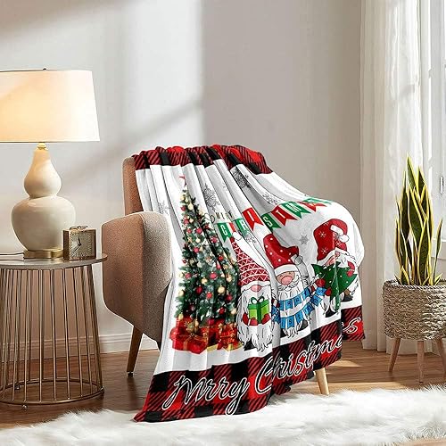 Vista 31 de LUVIVIHOME Manta de Feliz Navidad, bolas de Navidad azules doradas, manta de invierno con copos de nieve, manta individual, acogedora manta cálida