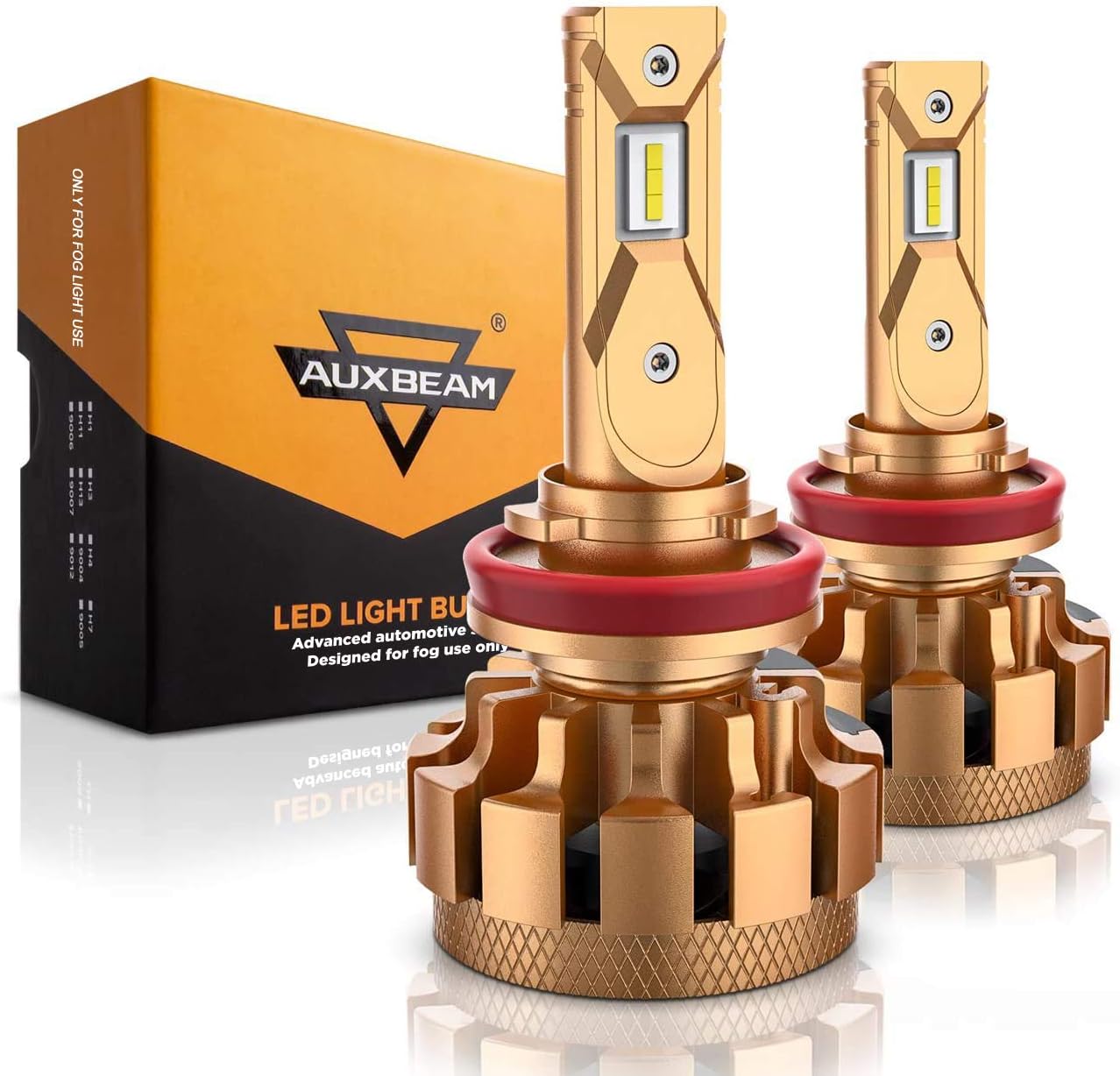 Auxbeam H11 LED Fog Light Bulbs, H8 H9 H11 LED Light Bulbs 70W 7000lm with 2 Pcs of H11 Led Conversion Kits High Brightness SMD LED Chips F-16 Plus Series (Pack of 2)