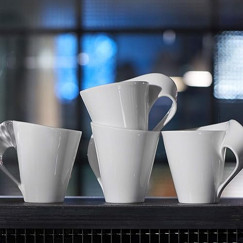 Miniatura 5 de Villeroy & Boch New Wave - Taza de porcelana para café, 1 unidad (paquete de 3), color blanco