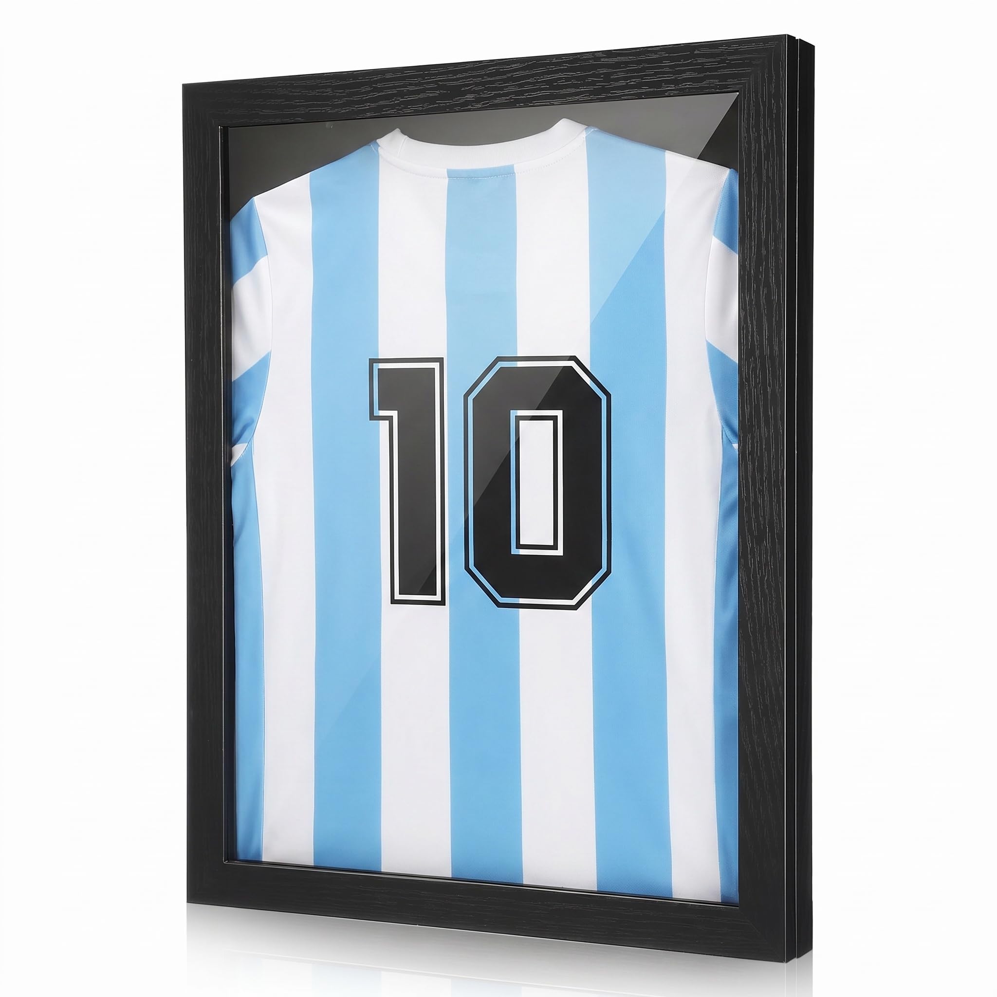 UKCOCO Football Shirt Frame Display: 3D Shadow Box Wall-Mounted Sports Jersey Display Frame for Rugby, Band, Signed Shirt,45. 70x35. 50x3. 60cm, Black