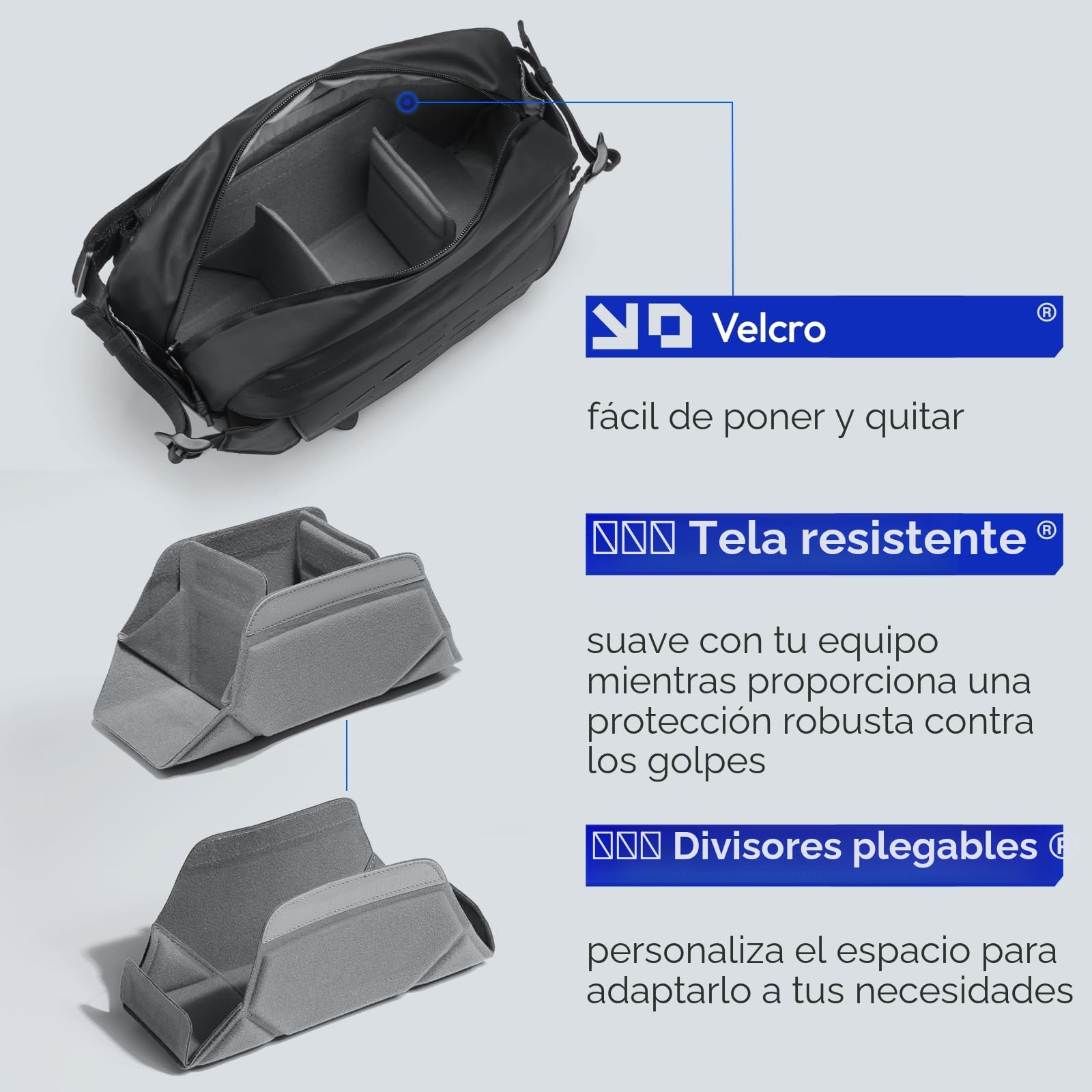 ULANZI Bolsa Funda Cámara Réflex 9L, Negro Bolsa Cámara Fotográfica, Bolsa Bandolera Cámara Impermeable Resistente, Mochila Pequeña para Cámara Réflex Digital Compatible con SLR DSLR