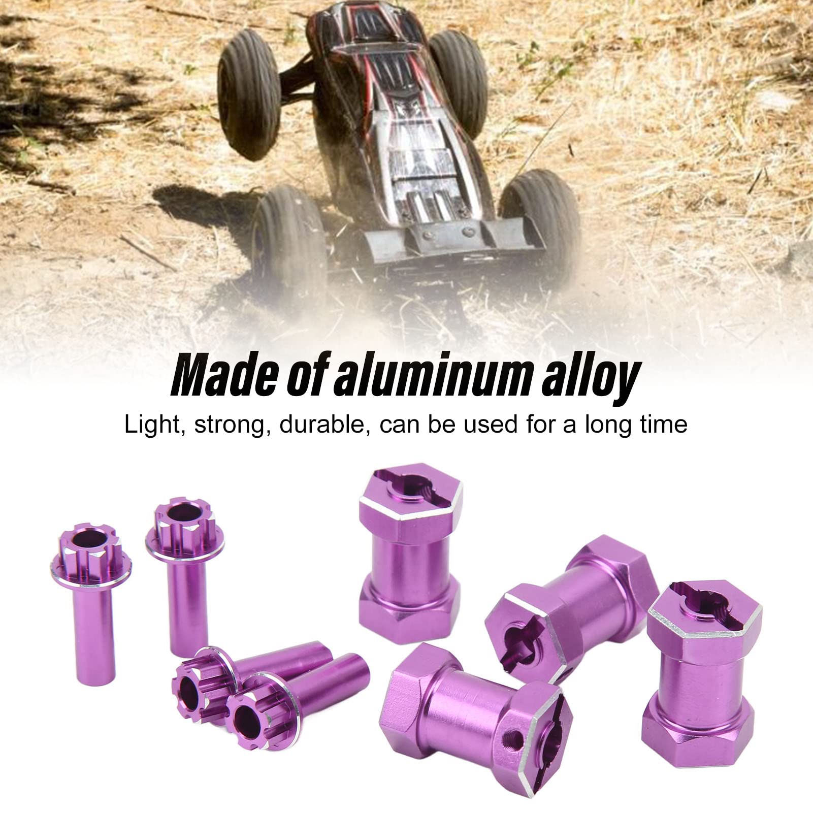 Aluminum RC Parts 4Pcs 12mm RC Wheel Hex Hub With 20mm Offset Extension ...