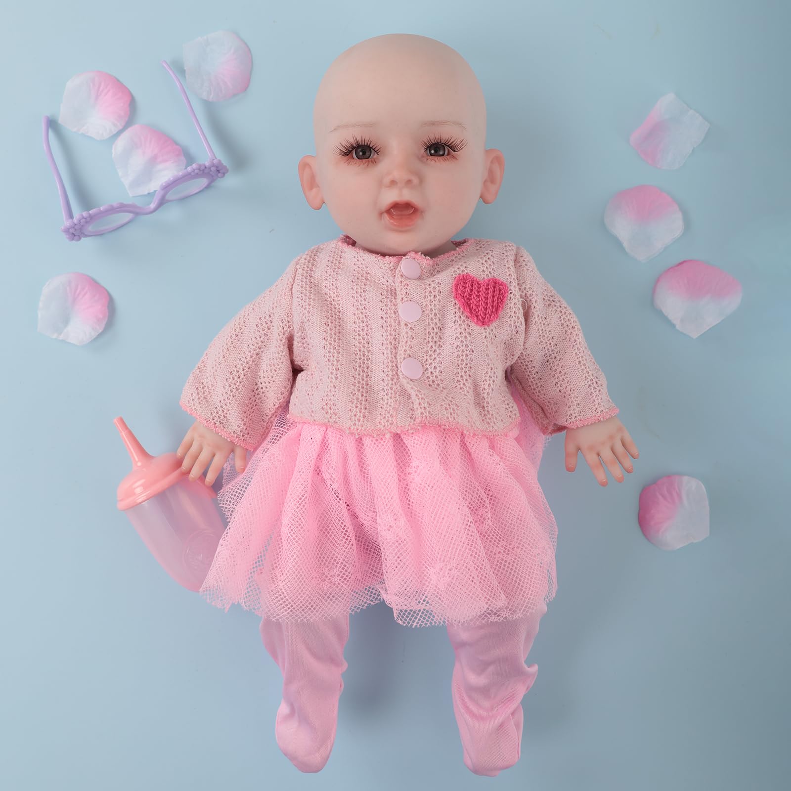 LCUPPON Silicone Dolls Baby Mini 10 Inch Full Silicone Body (Ivory), 25 cm lang, 10 cm breit, 4 cm hoch