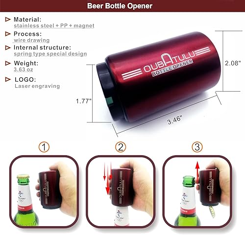 Miniatura 9 de Abridor automático de botellas de cerveza con apertura magnética, sin daños a la tapa de la botella (azul)
