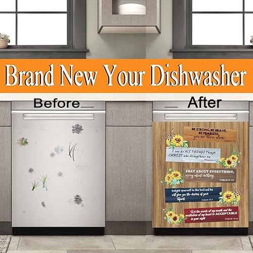 Miniatura 4 de Calcomanía magnética para lavavajillas con versículos de la Biblia cristiana, calcomanías magnéticas rústicas inspiradoras con versículos de la