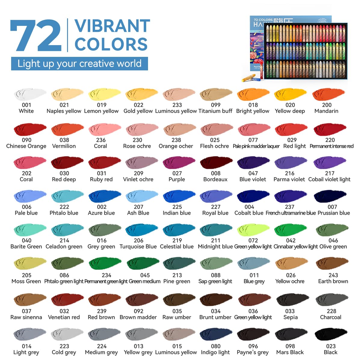 Paul Rubens Oliepastelset, 60 kleuren, niet-giftige zachte pastelkleuren voor kunstenaars, studenten en ideaal voor schetsen, decoraties (nieuw pakket