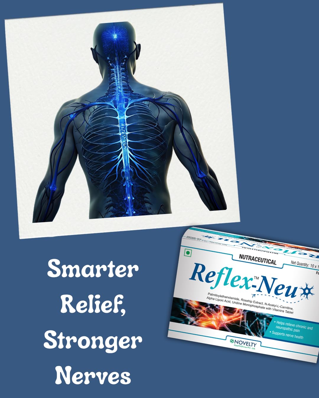 Advanced Neuro-Nutritional Solution for Nerve Pain & Repair (Strip of 10 Tablets) — Amazon image 3