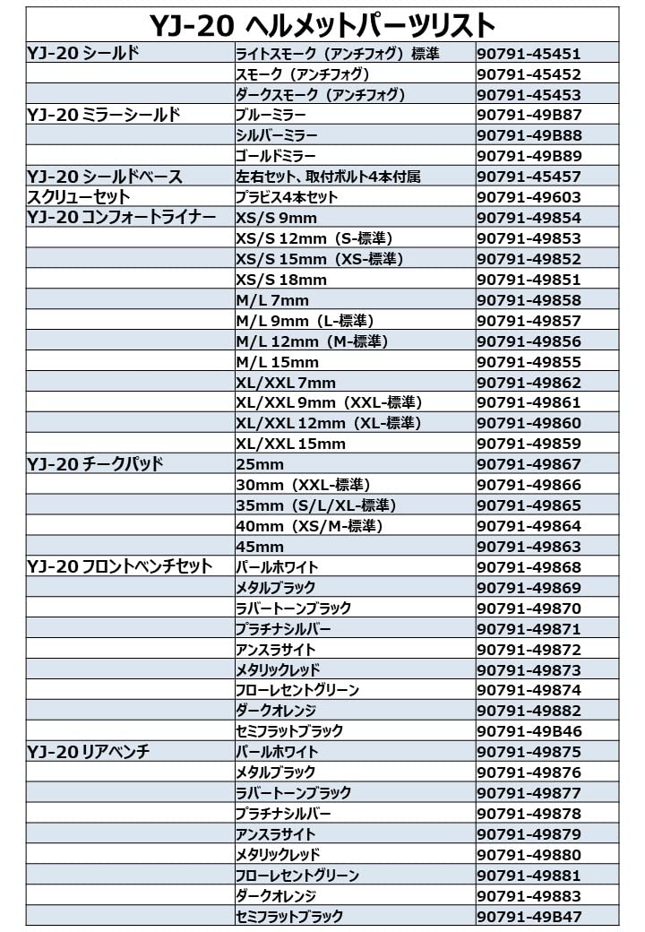Amazon | [ヤマハ発動機] バイクヘルメット用パーツ YJ-20 ZENITH 