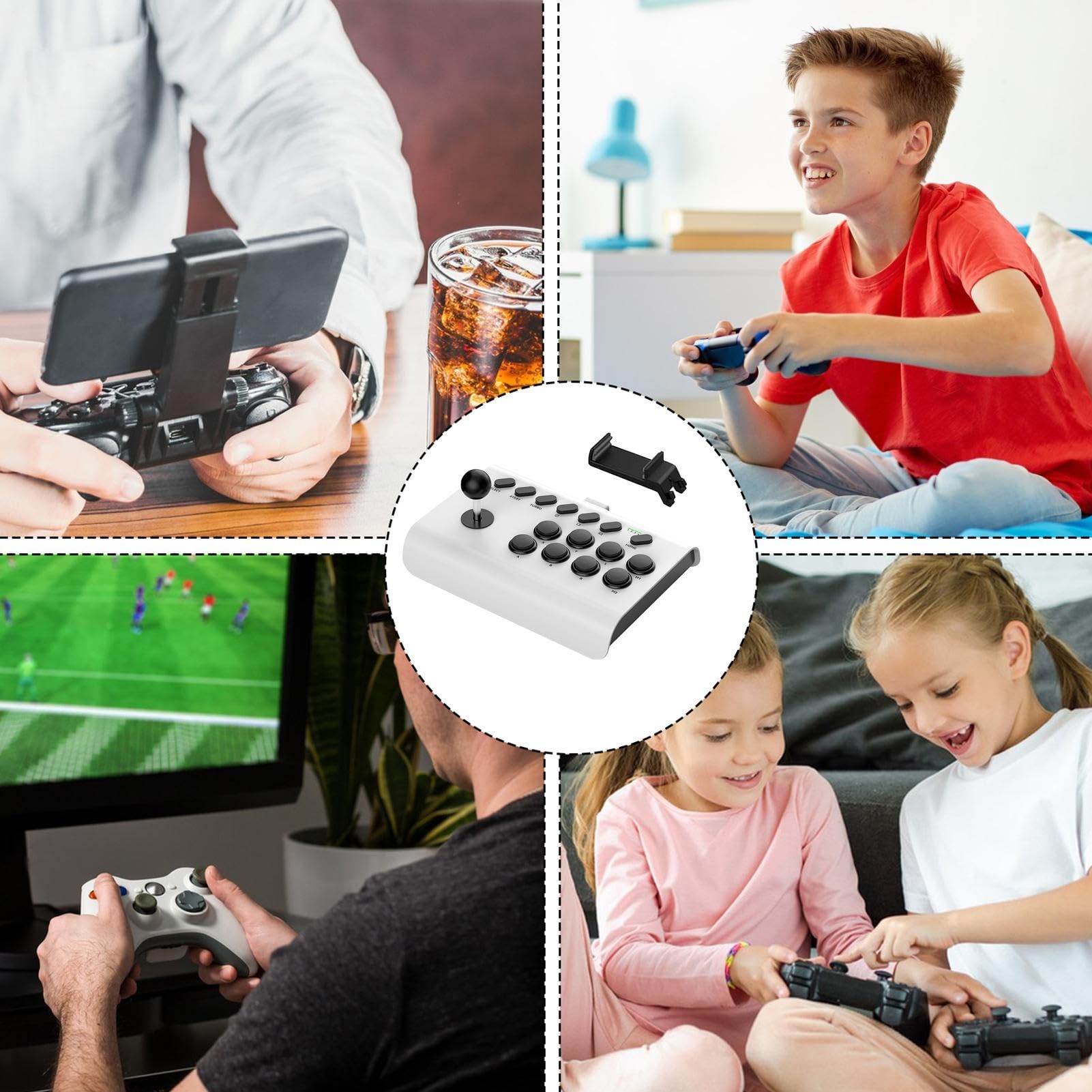 Bastone da combattimento arcade retrò – Joystick di combattimento di | arcade durevole con funzioni Turbo/Macro, joystick arcade nostalgico universale per PC e console di retrò [video game]