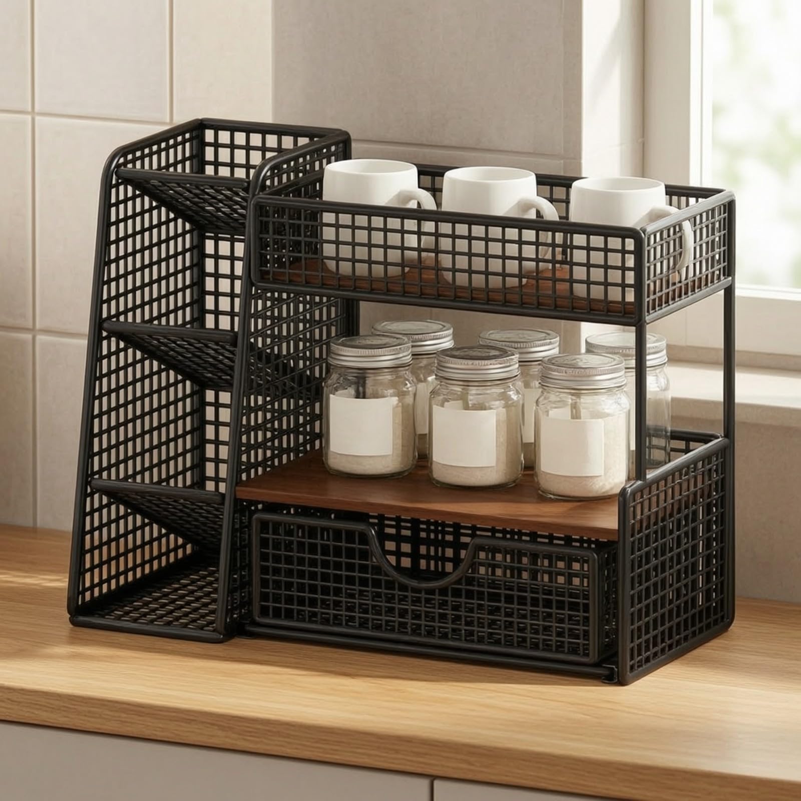 Organizador Malla con s Multifuncional Organizador Hierro y Ventilado para Oficina
