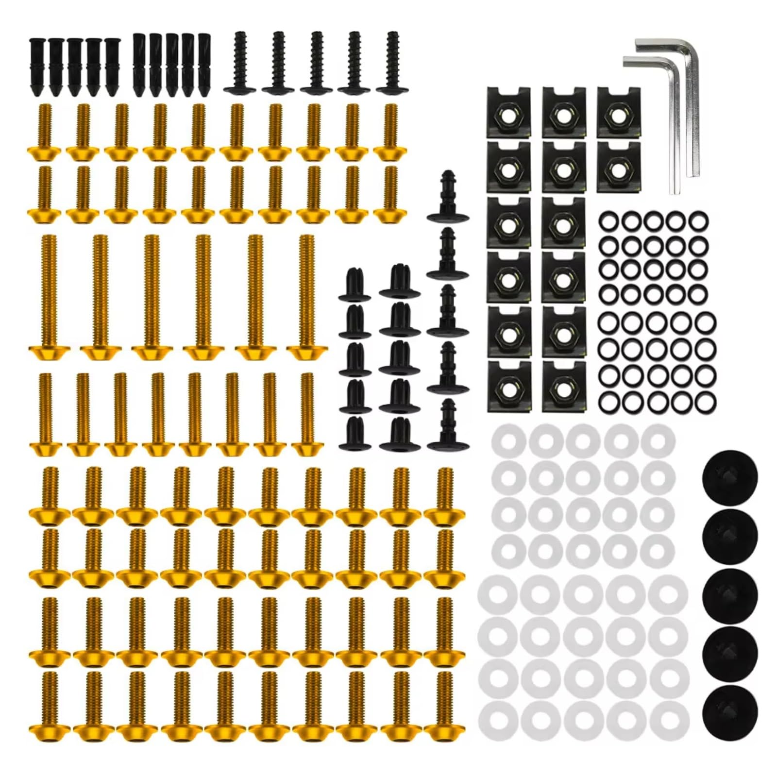Dadi Bulloni Viti Moto Compatibile Con Yamaha Per R15 Per R25 Per MT-07 Per MT-09 Per MT-10 Per FZ6 Moto 210 Pezzi Carenatura Completa Per Kit Di Bulloni Viti Per Carrozzeria(Yellow)