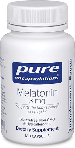 Pure Encapsulations Melatonina 3 mg Suplemento antioxidante para apoyar el sueño natural 180 cápsulas
