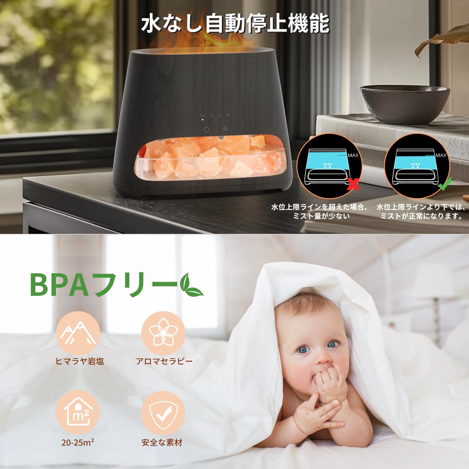 Amazon.co.jp: SALKING 2-in-1 アロマディフューザー 加湿器 超音波式 