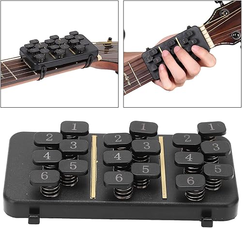 Miniatura 2 de Guitar Aid - Sistema de aprendizaje de acordes  Herramienta de tono claro sin dolor con 18 botones, 110 acordes y 6 para entrenamiento, clase,