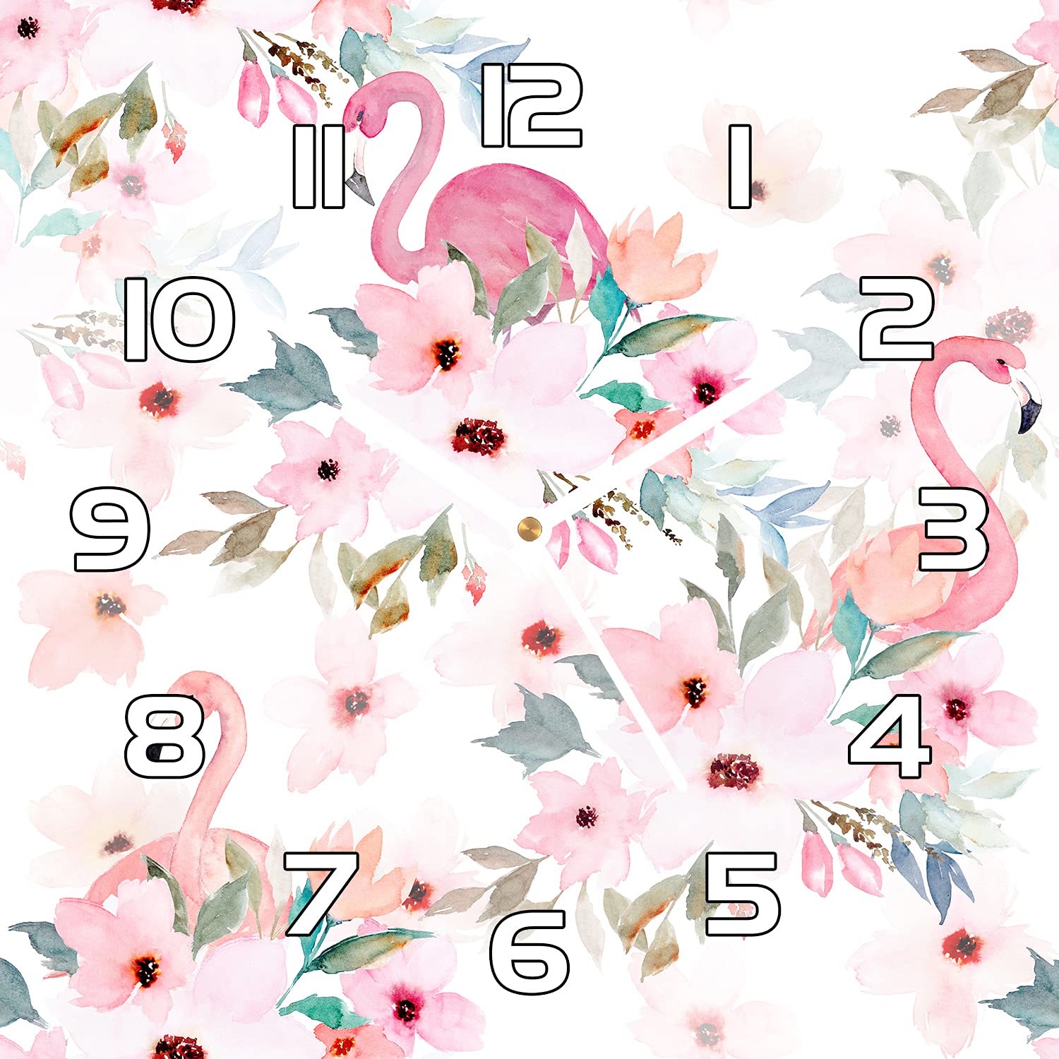 Horloge en verre Coloray 30x30 cm Flamingo pour embellir une cuisine facilement