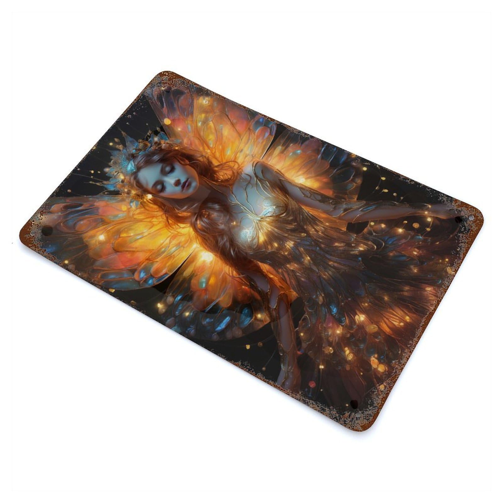 Celestial Fairy Decorative Tin Sign 11.8"x7.9", Retro Wall Decor for Living Room, Hallway And Home Decor