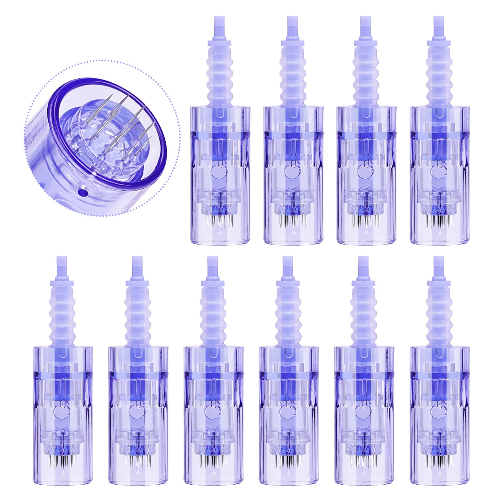 Yofuly 12 Pin Microagujas Agujas Dermapen, Dermapen Agujas Microagujas de Slot Baioneta para Derma Pen Ultima A6 Elétrica,10pcs