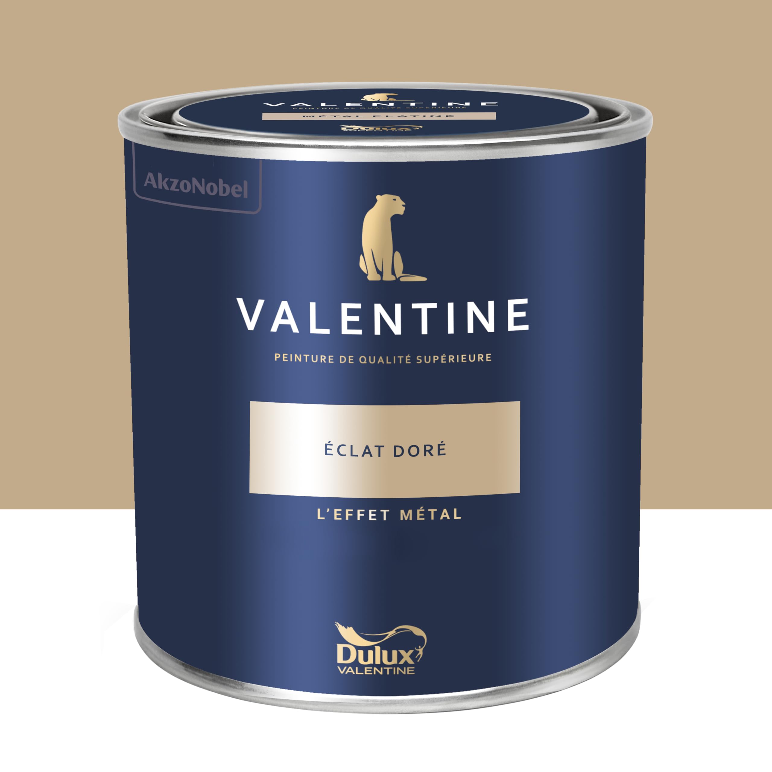 Dulux Valentine - La VALENTINE - Peinture intérieure en phase aqueuse de haute qualité - Couleur intense & pouvoir couvrant élevé - Mat Velouté Éclat doré 1 L