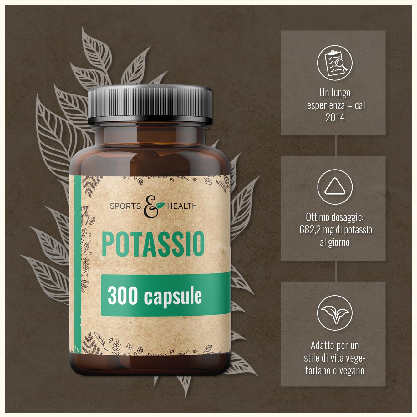 Capsule di Potassio Citrato - 300 Capsule - Vegan - 682,2mg per Dose Giornaliera - Citrato di integratore potassio integratore, Potassium Citrate, Citrato-di-potassio