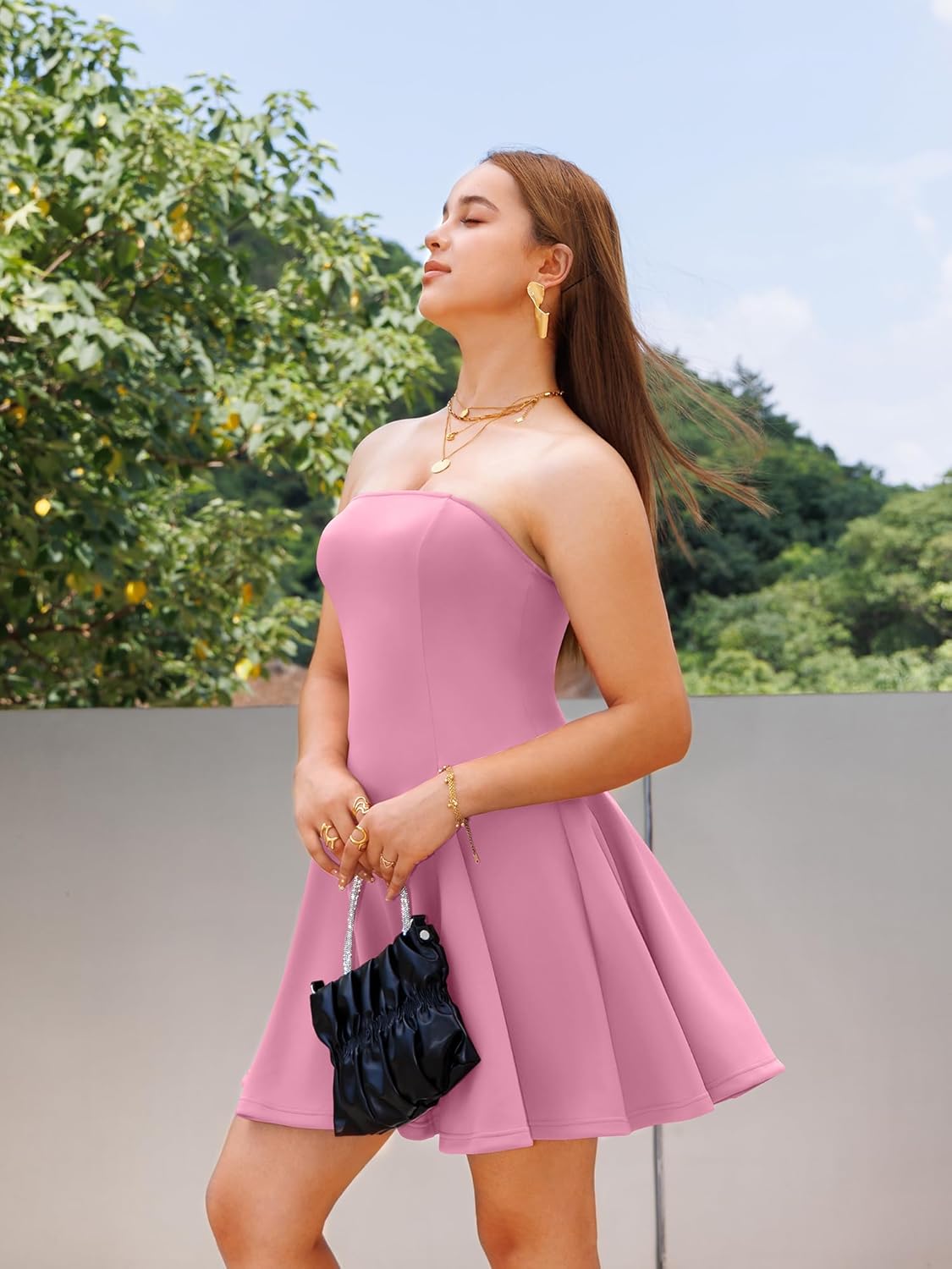 DAAWENXI Women's Sexy Summer Strapless Mini Dress Homecoming Off Shoulder Sleeveless Party Club Short Dresses - Image 5