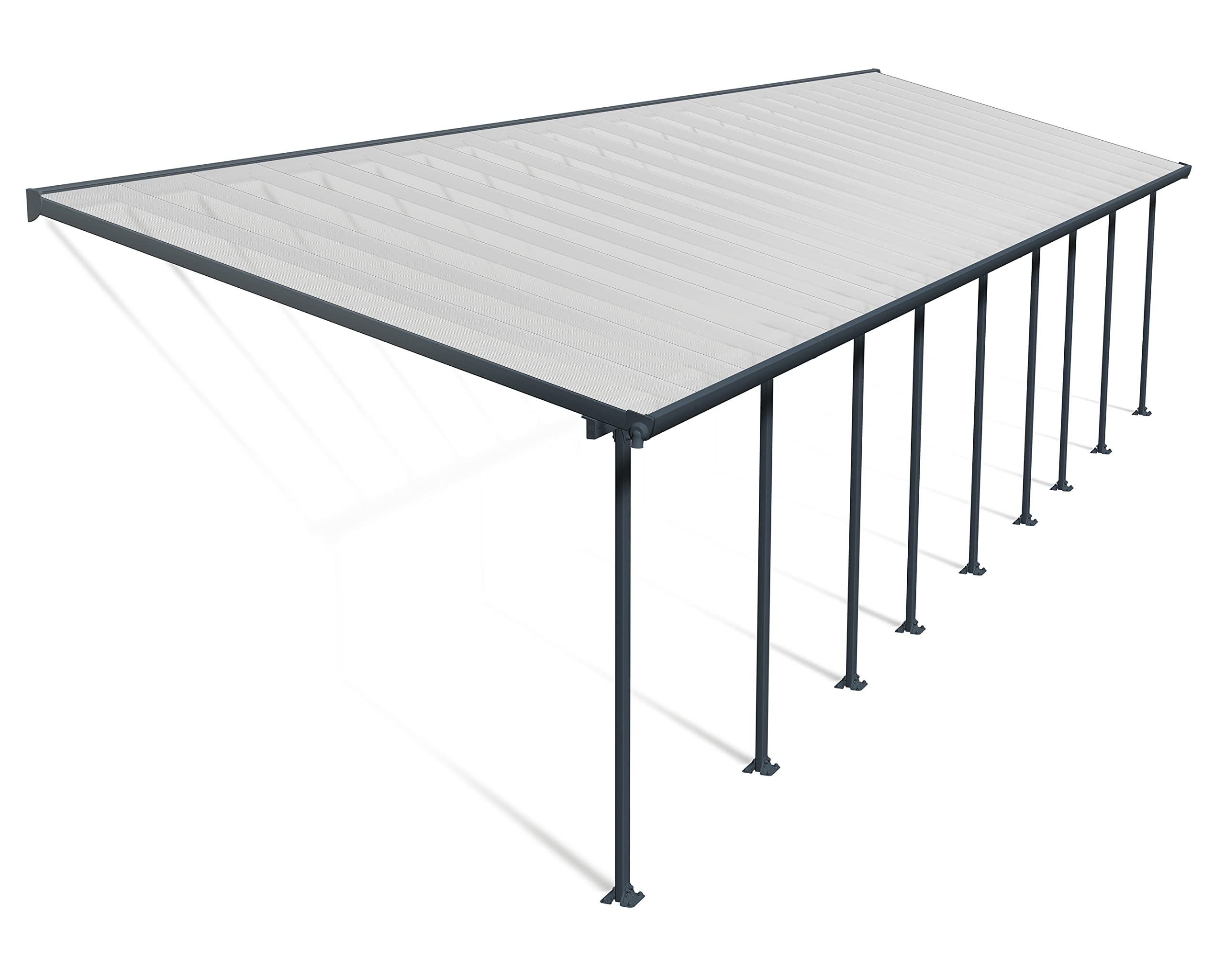 Canopia Feria Alu Terrassenüberdachung – Grau, 3X12.75 m
