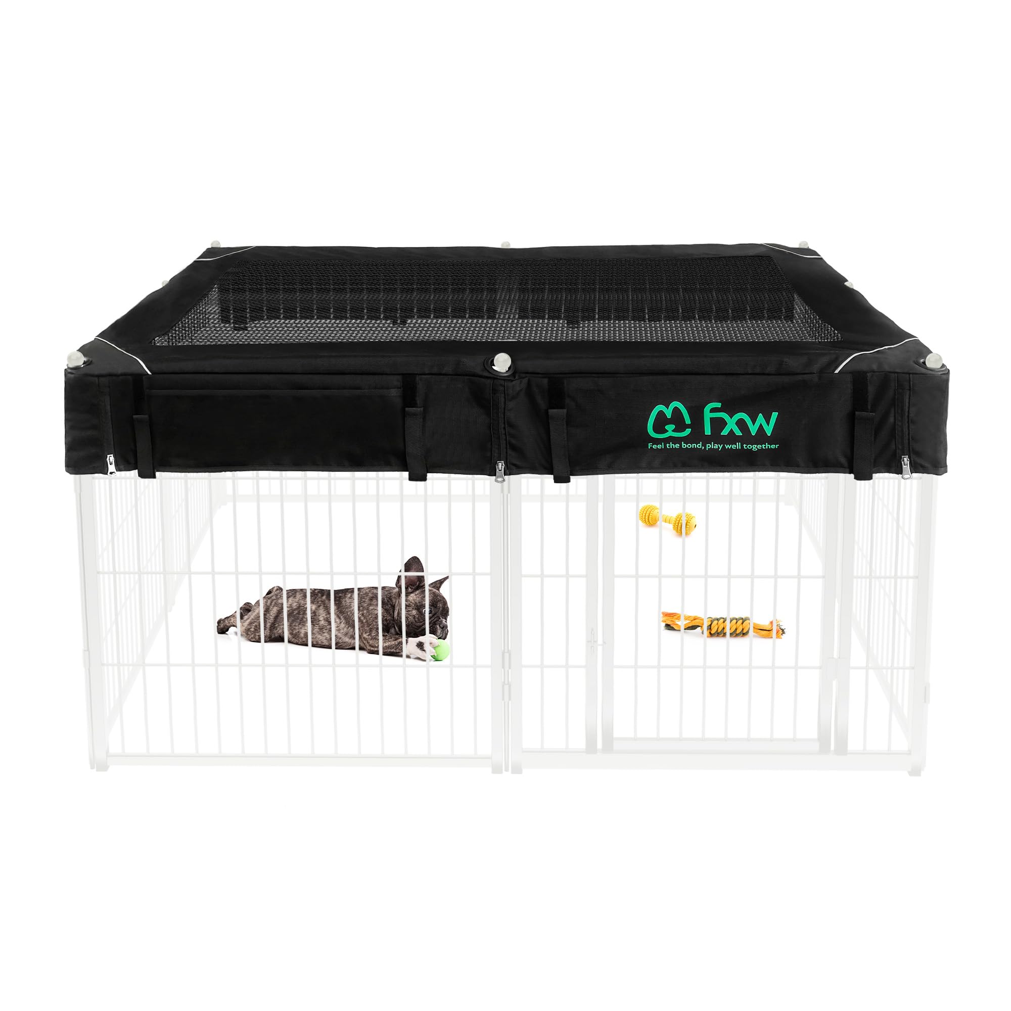 FXW Homeplus Indoor Dog Playpen with Mesh Top Cover, 24" H, 8 Panels