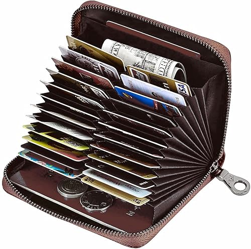 Miniatura 2 de EASTNIGHTS Funda de cuero genuino para tarjetas de crédito, cartera para tarjetas RFID, cartera de pasaporte de viaje