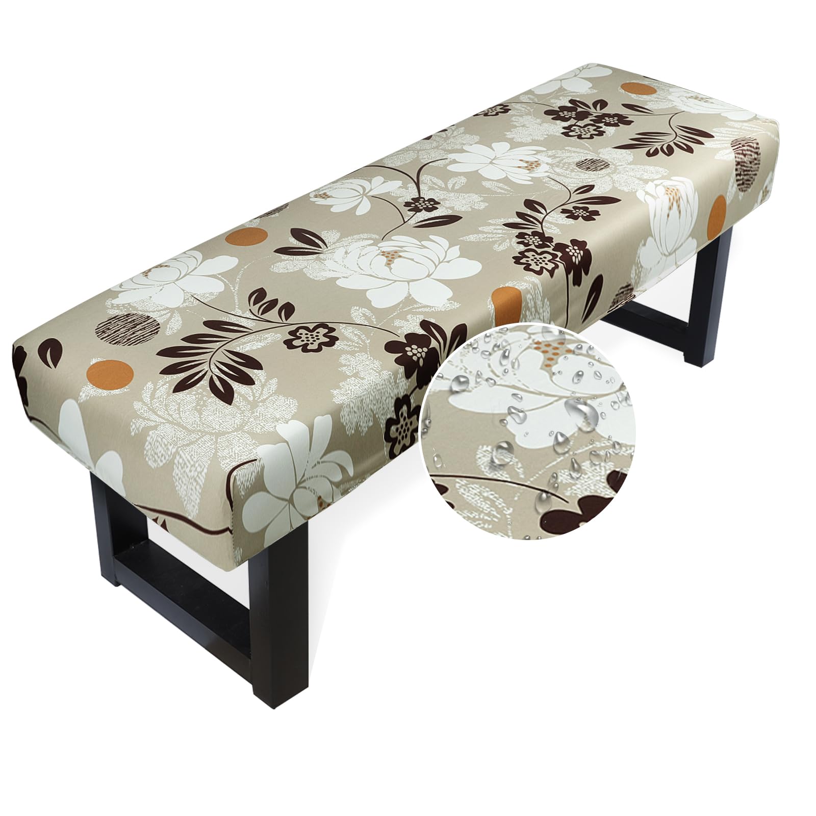 Amazon.com: Zooody Waterproof Dining Bench Cover Stretch Jacquard ...