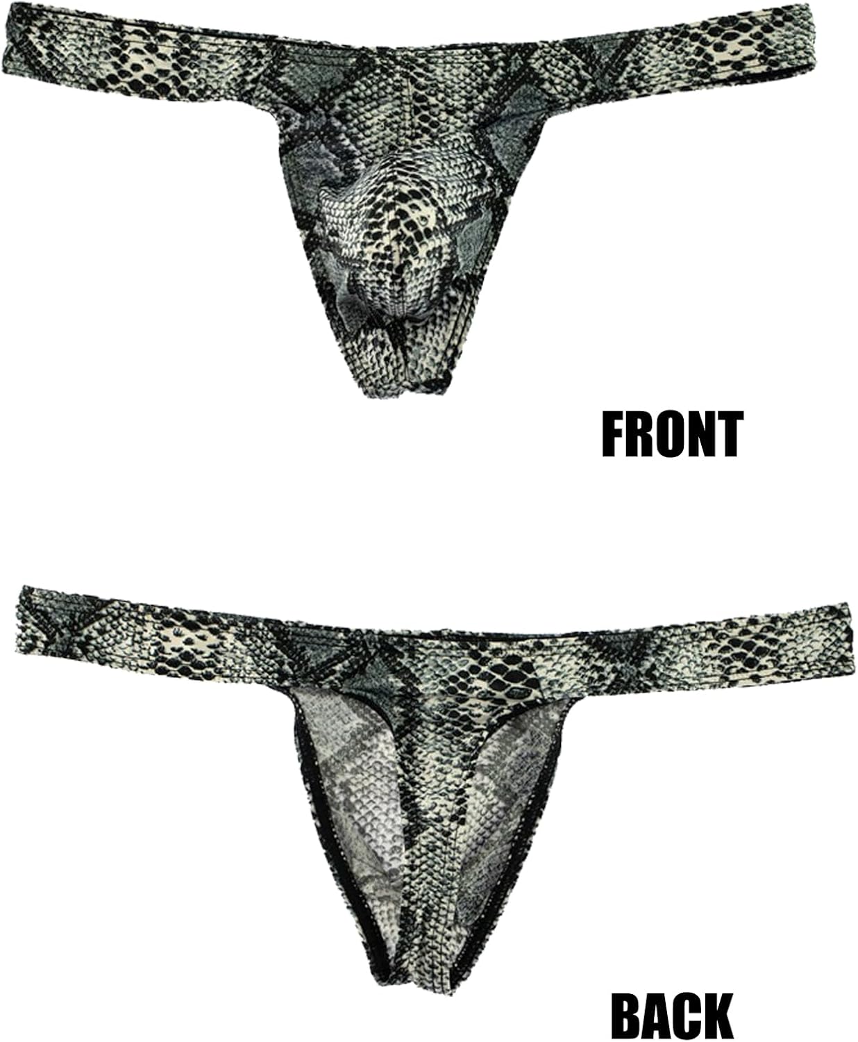 Men's Sexy Thong Underwear T Back Bikini Briefs Low Waist G String with Bulge Pouch Leopard Print Panties S-XL - Image 3