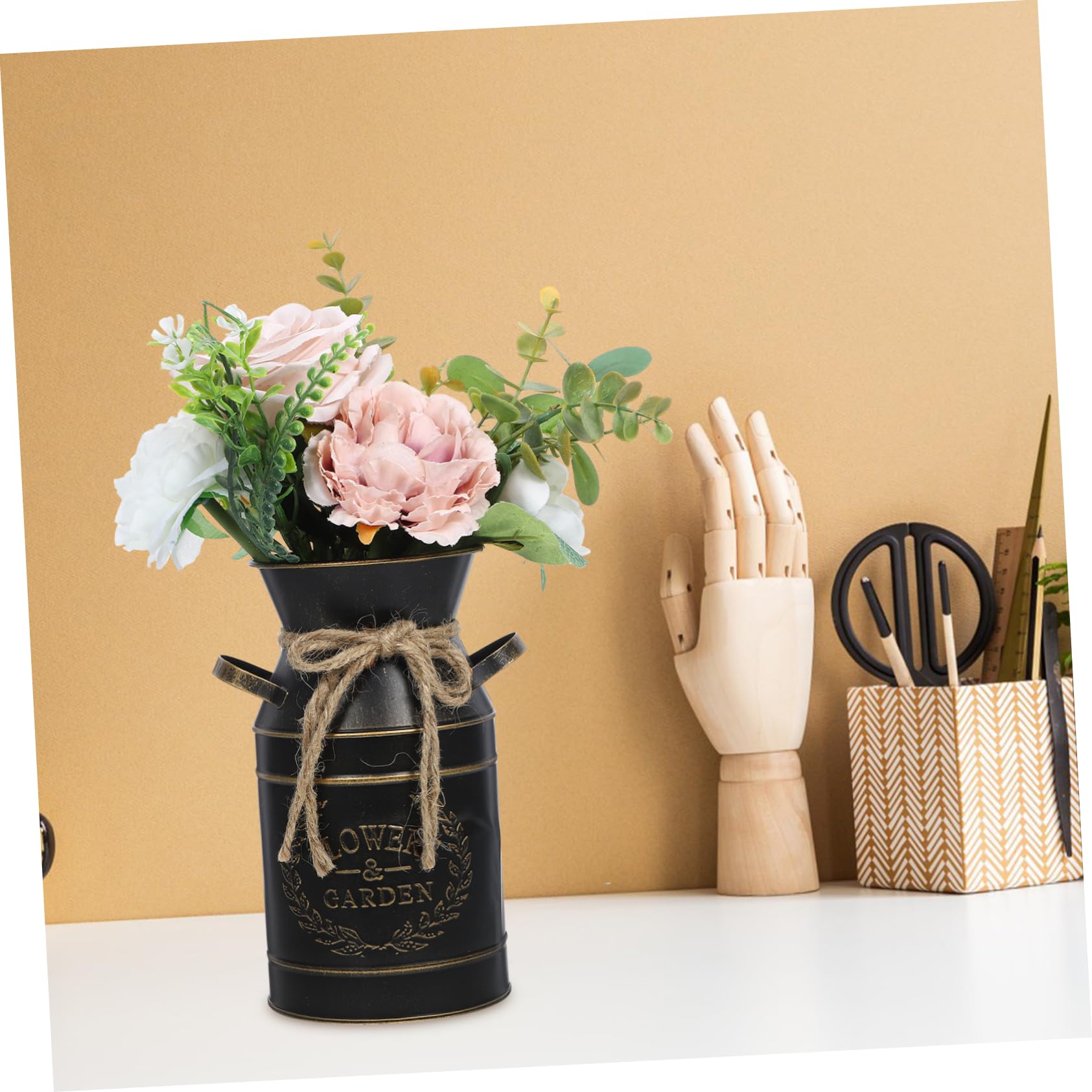 イエロー 金属製 ピッチャー 水差し2個セット ドライフラワー 花瓶