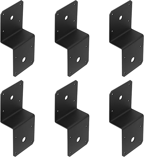 Miniatura 4 de 6 lazos de vigueta de cubierta, soporte de acero en Z, para vigas cruzadas de 2 x 4 y postes de 4 x 4, soporte de esquina de metal de calibre 14,