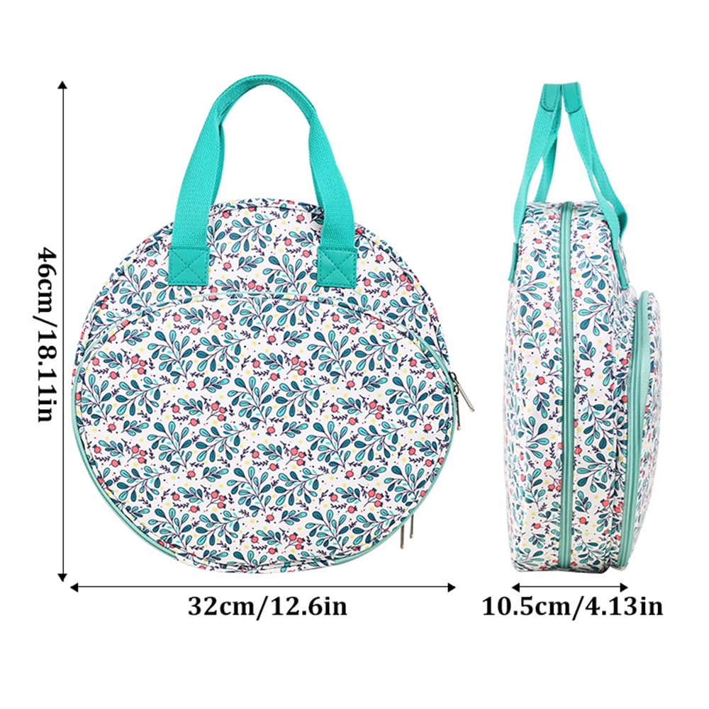 Bolsa organizadora para kit de bordado, almacenamiento de manualidades Oxford multicapa para hilos de punto de cruz, suministros de costura y herramientas de costura (hojas azules)