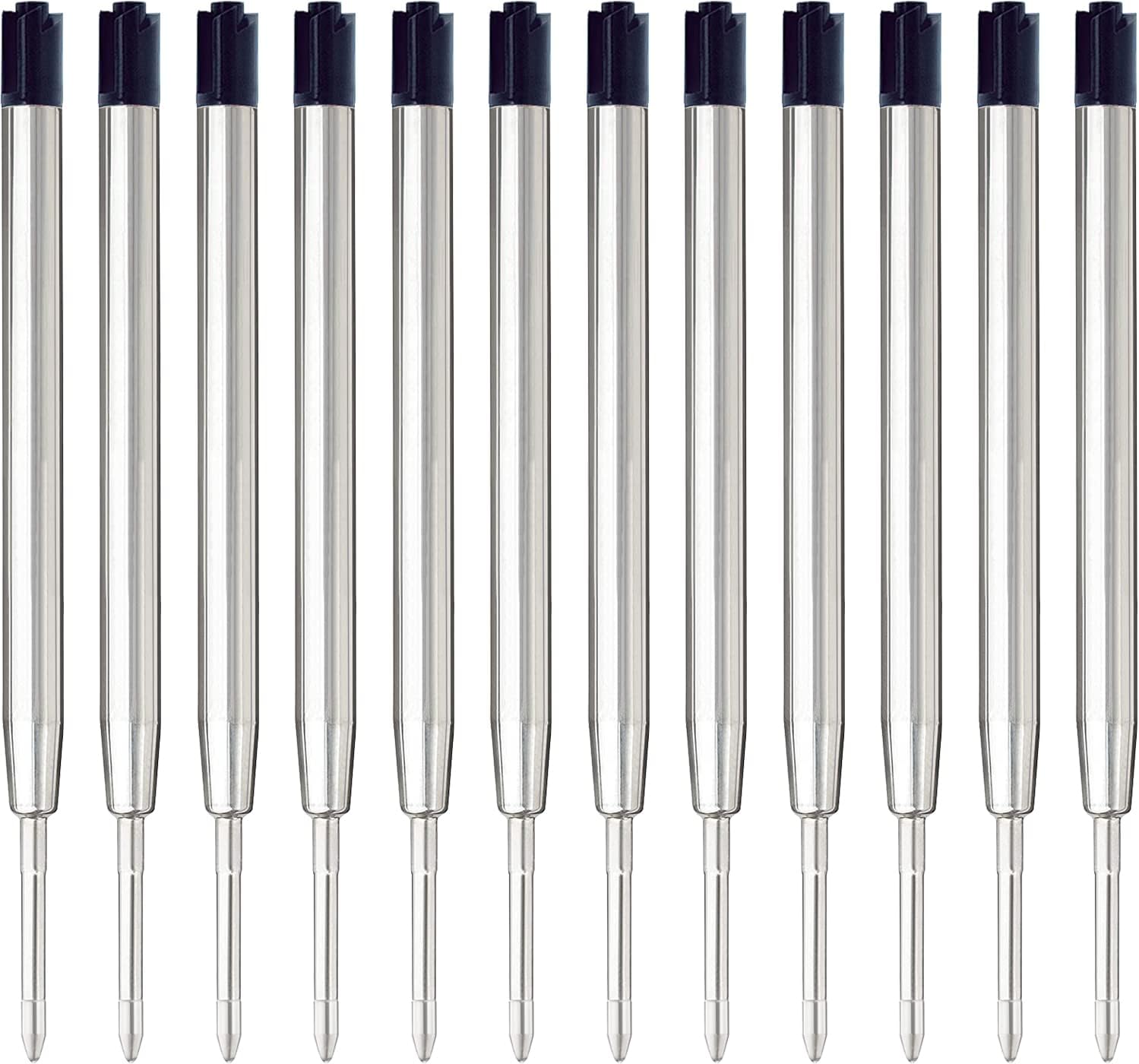 Black Ink Pen Refills Ballpoint Black, 12 Pack Ballpoint Pen Refills Medium Point 1.0mm Tip Smooth Writing Pen Refill (12 Black)