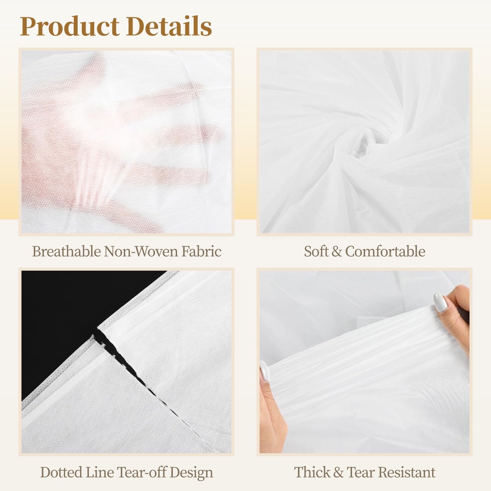 100 hojas desechables para mesa de masaje, 71 x 31.5 pulgadas, fundas desechables de cama de masaje de tela no tejida transpirable, sábana de higiene de un solo uso para centros de spa, salones de